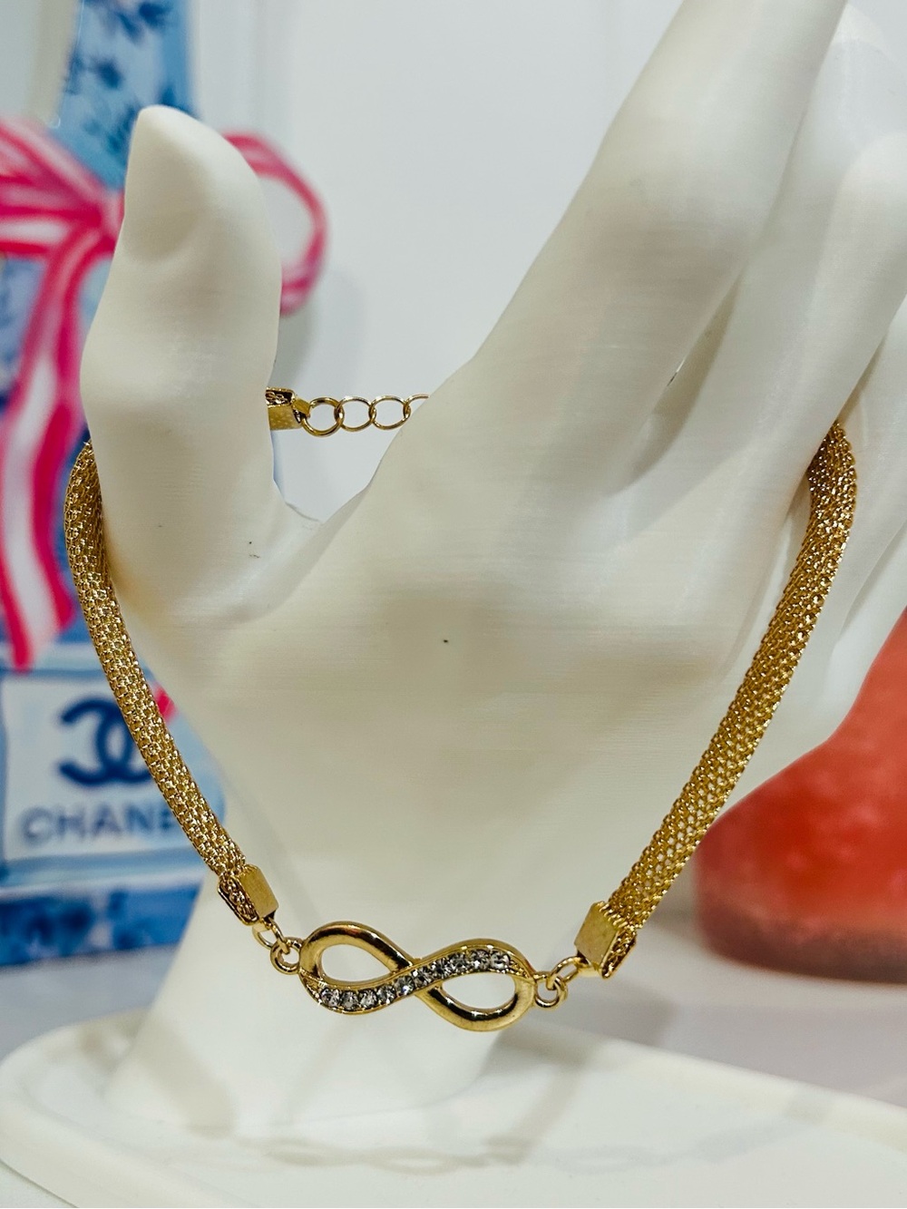 Gold Infinity Bracelet with Crystal Detail - Women Jewelry
